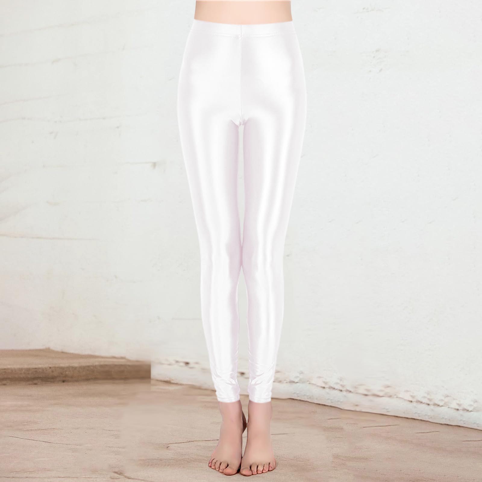 thumbnail image 2 of Leggings brillantes de entrenamiento de cintura alta para tallas grandes - 76 % nailon, alta elasticidad, aptos para yoga/baile - Tallas M-XL con tolerancia de medición de 1 pulgada, 2 of 5